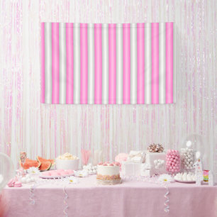 Moderne Neon Roze Strepen met 3D-Effect Spandoek