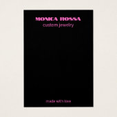 Moderne Neon Roze Zwarte sieraden oorbellen displa Visitekaartje (Voorkant)