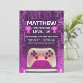 Moderne Neon Video Game Controller Kinder tiener Kaart (Staand voorkant)