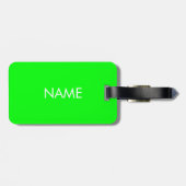 Moderne neongroene aangepaste tekstmonogram bagagelabel (Achterkant horizontaal)