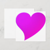 Moderne neonmagenta hartkaart Valentijnsdag (Voorkant / Achterkant)