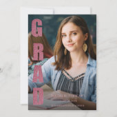 Moderne Nep Roze Goud GRAD Foto Afstuderen Kaart (Voorkant)