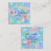moderne nepholographic pastel opal vierkante visitekaartje (Voorkant / Achterkant)