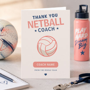 Moderne Netball Teamspeler Coach Bedankkaart