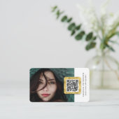 Moderne netwerken van sociale media QR-code Foto Visitekaartje (Staand voorkant)