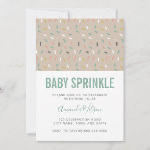 Moderne Neutral Green Baby Boy Sprinkle Uitnodigin Kaart