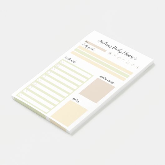 Moderne, neutrale, aangepaste dagelijkse planner post-it® notes (Schuin)