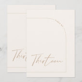 Moderne Neutrale Arch Tabel Dertien Tabel Aantal Kaart (Voorkant / Achterkant)