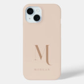 Moderne Neutrale Beige Aangepaste Monogram Case-Mate iPhone Case (Achterkant)
