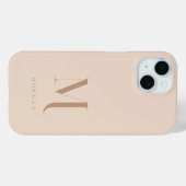 Moderne Neutrale Beige Aangepaste Monogram Case-Mate iPhone Case (Achterkant (horizontaal))