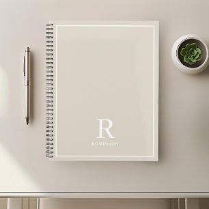 Moderne Neutrale Crème Beige Familienaam Planner