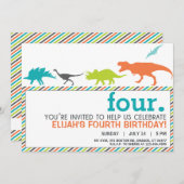 Moderne Neutrale Dinosaurus Silhouet Verjaardag Ui Kaart (Voorkant / Achterkant)