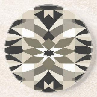 Moderne neutrale geometrische zandsteenprint | Aar Zandsteen Onderzetter