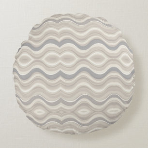 Moderne Neutrale Golf Abstract Patroon Rond Kussen