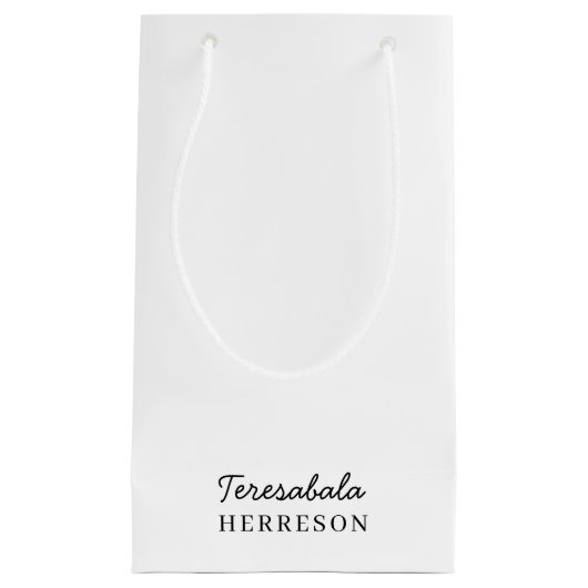 Moderne neutrale monogramontwerp klein cadeauzakje (Voorkant)