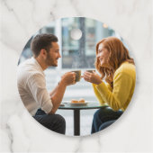 Moderne Neutrale "Perfect Blend" Boho Trouwfoto Bedankjes Labels (Achterkant)