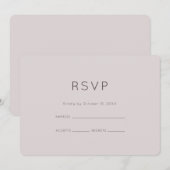Moderne Neutrale Plum Bruiloft RSVP Kaart (Voorkant / Achterkant)
