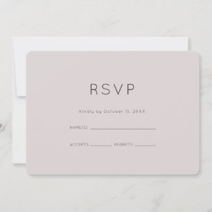 Moderne Neutrale Pruim Huwelijks RSVP Kaart