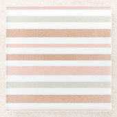 moderne Neutrale Stripes Glazen Onderzetter (Voorkant)