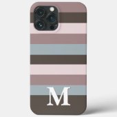 Moderne Neutrale Stripes Monogram Beige Case-Mate iPhone Case (Achterkant)