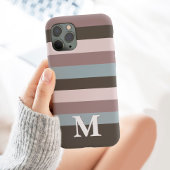 Moderne Neutrale Stripes Monogram Beige Case-Mate iPhone Case