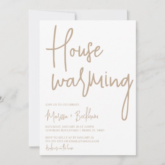 Moderne neutrale uitnodiging tot opwarming van de (Voorkant)