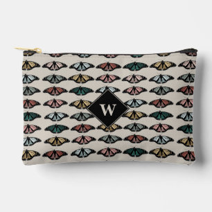Moderne Neutrale Vlinders Tuin Patroon Monogram Etui