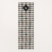 Moderne Neutrale Vlinders Tuin Patroon Monogram Yogamat (Voorkant)