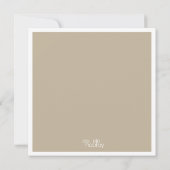 Moderne Neutrals Bewaar de Datumvierkant Fotokaart Kaart (Achterkant)