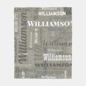 Moderne Neutrals Extra Lange Naam Herhalend Patroo Fleece Deken (Voorkant)