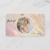 Moderne Neutre Blush | Carte de visite de maquilla (Devant)