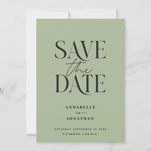 Moderne niet-foto elegante waterkleur botanische s save the date (Voorkant)