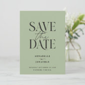 Moderne niet-foto elegante waterkleur botanische s save the date (Staand voorkant)