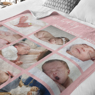 Moderne nieuwe baby   Foto Collage Gift Fleece Deken