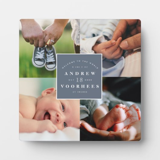 Moderne nieuwe baby-fotocollage fotoplaat (Voorkant)