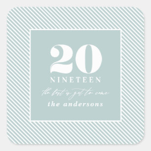 Moderne nieuwe jaar typografische vakantie vierkante sticker