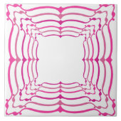 Moderne nieuwe kunstvorm roze fuchsia print tegeltje (Voorkant)