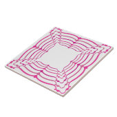 Moderne nieuwe kunstvorm roze fuchsia print tegeltje (Zijkant)