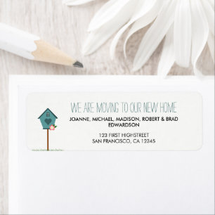 Moderne nieuwe thuisbasis we verplaatsen het retou etiket