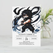 Moderne Ninja Scroll Verjaardag Kaart (Staand voorkant)