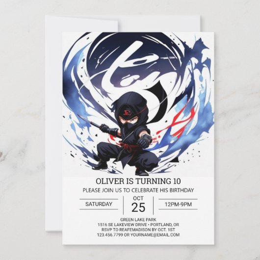 Moderne Ninja Training Verjaardag Kaart (Voorkant)