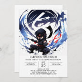 Moderne Ninja Training Verjaardag Kaart (Voorkant / Achterkant)