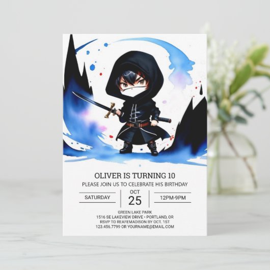 Moderne Ninja Training Verjaardag Kaart (Staand voorkant)