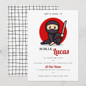Moderne Ninja Verjaardagsfeestje Krijger Kaart (Voorkant / Achterkant)