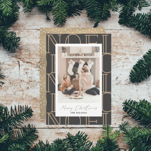 Moderne NOEL-kerstfeestdag fotokaart Kaart