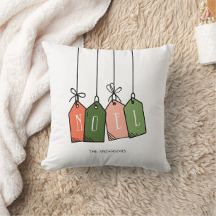 Moderne Noel Prettige feestdagen Gift Labels Holid Kussen
