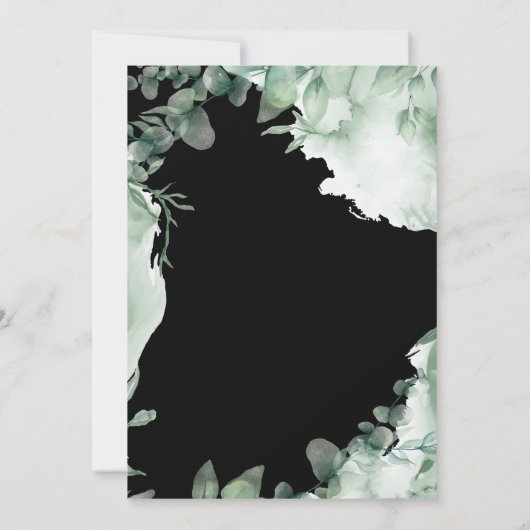 moderne noir élégant Faire-part de mariage perwink (Dos)