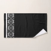 Moderne noir et blanc abstact damas serviette de b (Serviette à main)