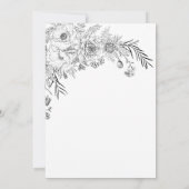 Moderne noir et blanc floral enregistrer la carte (Dos)