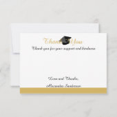 Moderne Noir et Or Blanc graduation Merci C (Dos)